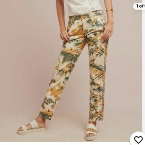 Tropical Print Relaxed Chino By Anthropologie, size 28